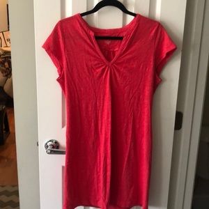 Coral T-shirt dress